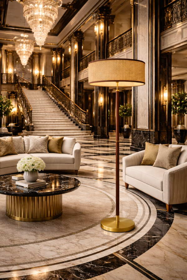 Aueren Rattan Lambader – Doğal Hasır Şapkalı, Modern & Lüks Salon Aydınlatması