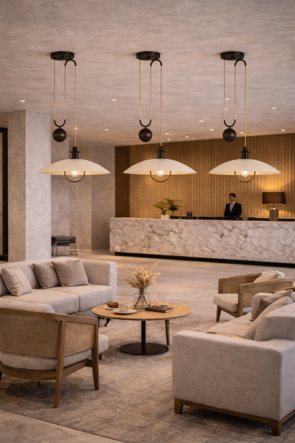 Atelier Libra Denge Ağırlıklı Sarkıt Avize – Metal Gövdeli, Mimari Tasarım