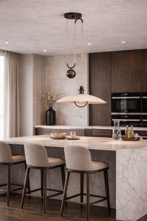 Atelier Libra Denge Ağırlıklı Sarkıt Avize – Metal Gövdeli, Mimari Tasarım