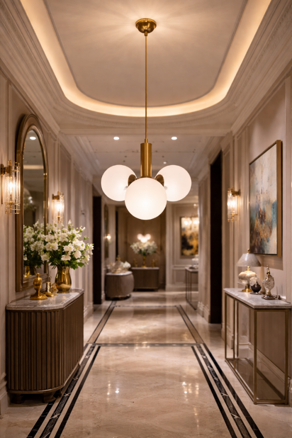 Vinner Mirello 3L Gold Cam Küre Sarkıt Avize – Modern Salon Aydınlatma