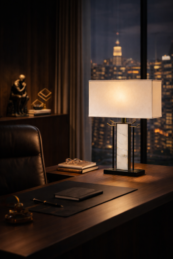 Vinner AXIS Mermer Gövdeli Modern Abajur – Premium Mimari Tasarım