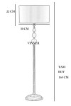 Alfa Eskitme Kaplama Kristal Üçlü Küre Metal Lambader - Krem Alfa Eskitme Kaplama Kristal Üçlü Küre Metal Lambader - Krem