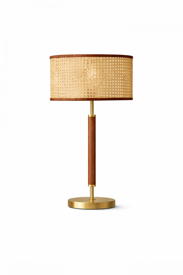 Aueren Rattan Abajur – Doğal Hasır Şapkalı, Modern & Lüks Masa Lambası