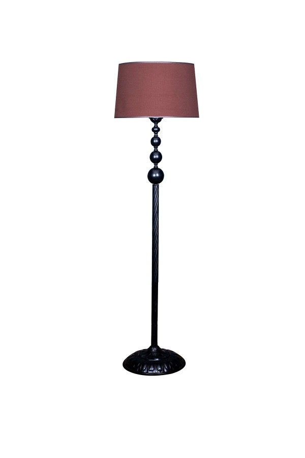 Siyah Kaplama Üçlü Küre Paslanmaz Metal Modern Lambader - Koyu Kahve Siyah Kaplama Üçlü Küre Paslanmaz Metal Modern Lambader - Koyu Kahve