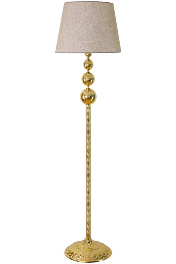 Gold Kaplama Üçlü Küre Modern Metal Lambader - Başlık rengi Mataro Vizon’dur Gold Kaplama Üçlü Küre Modern Metal Lambader - Başlık rengi Mataro Vizon’dur