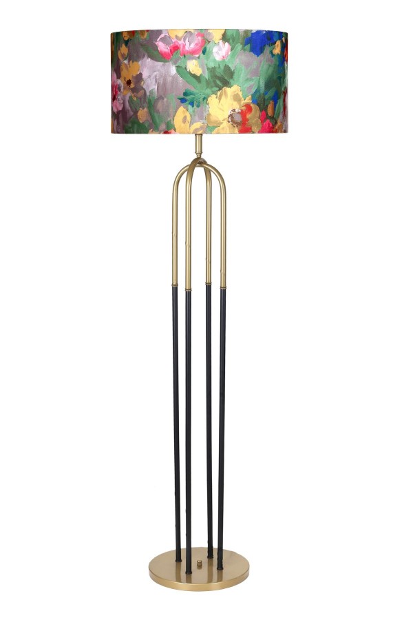 Houston Eskitme Mat Gold Detaylı Metal Lambader - Violet Houston Eskitme Mat Gold Detaylı Metal Lambader - Violet