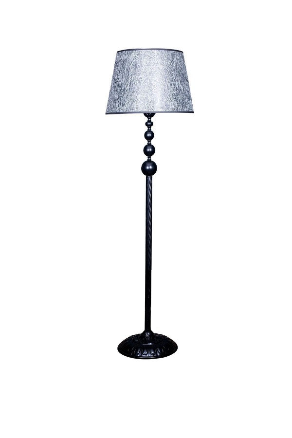 Siyah Kaplama Üçlü Küre Paslanmaz Metal Modern Lambader - Gri Kırçıl Siyah Kaplama Üçlü Küre Paslanmaz Metal Modern Lambader - Gri Kırçıl