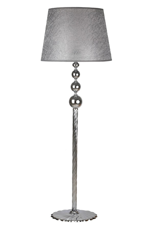 Krom Kaplama Üçlü Küre Paslanmaz Metal Modern Lambader - Gri Kırçıl Krom Kaplama Üçlü Küre Paslanmaz Metal Modern Lambader - Gri Kırçıl