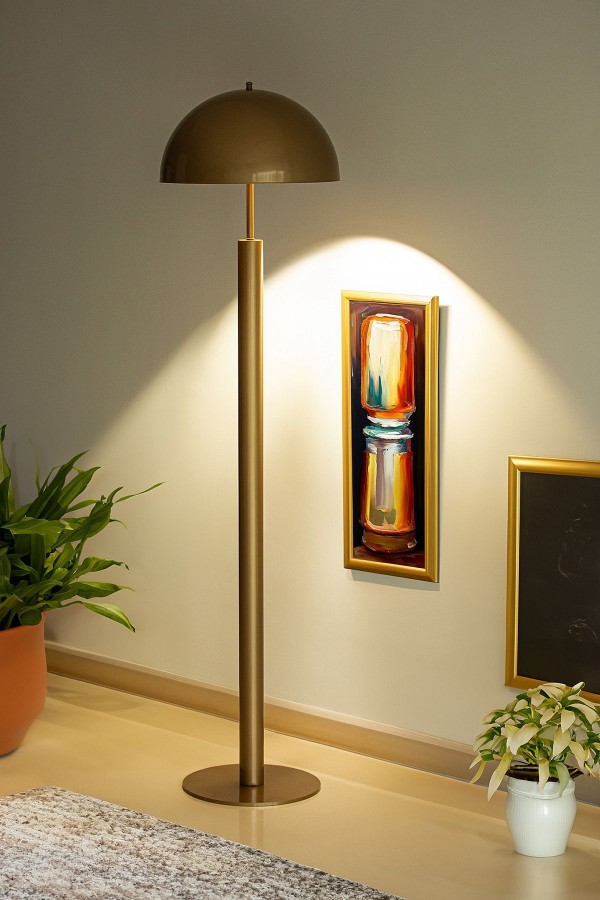 Noa Eskitme Gold Mushroom Lambader Modern Dekoratif Metal Oturma Odası Çalışma Odası Zemin Lambası Noa Eskitme Gold Mushroom Lambader Modern Dekoratif Metal Oturma Odası Çalışma Odası Zemin Lambası