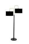 Twins Statik Siyah Eskitme Mat Gold Detaylı Metal Lambader - Siyah Twins Statik Siyah Eskitme Mat Gold Detaylı Metal Lambader - Siyah