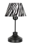 Onze Siyah Kaplama Metal Abajur, Masa Lambası - Zebra Desenli
