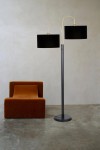 Twins Statik Siyah Eskitme Mat Gold Detaylı Metal Lambader - Siyah Twins Statik Siyah Eskitme Mat Gold Detaylı Metal Lambader - Siyah