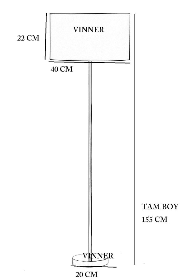 Conic Gold Kaplama Paslanmaz Metal Tek Ayaklı Lambader - Pre Gri