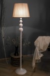 Beyaz Kaplama Üçlü Küre Modern Metal Lambader - Başlık Rengi Mataro Vizon’dur