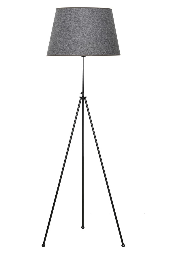Noa Siyah Kaplama Tripod Boyu Ayarlanabilir Metal Lambader - Hasır Gri Noa Siyah Kaplama Tripod Boyu Ayarlanabilir Metal Lambader - Hasır Gri