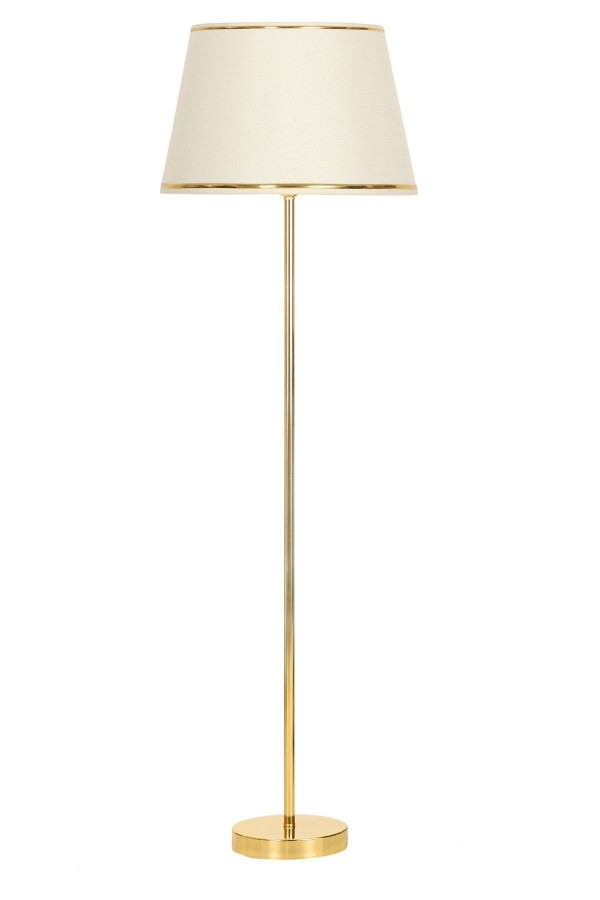 Conic Gold Kaplama Paslanmaz Metal Tek Ayaklı Lambader Gold Şeritli Krem Conic Gold Kaplama Paslanmaz Metal Tek Ayaklı Lambader Gold Şeritli Krem