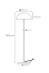 Mushroom Lambader Modern Dekoratif Metal Oturma Odası Çalışma Odası Zemin Lambası Mushroom Lambader Modern Dekoratif Metal Oturma Odası Çalışma Odası Zemin Lambası