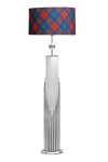 Doha Krom Kaplama Gövde Işıklı Özel Tasarım Metal Lambader Diagonal Ekose Desenli Doha Krom Kaplama Gövde Işıklı Özel Tasarım Metal Lambader Diagonal Ekose Desenli