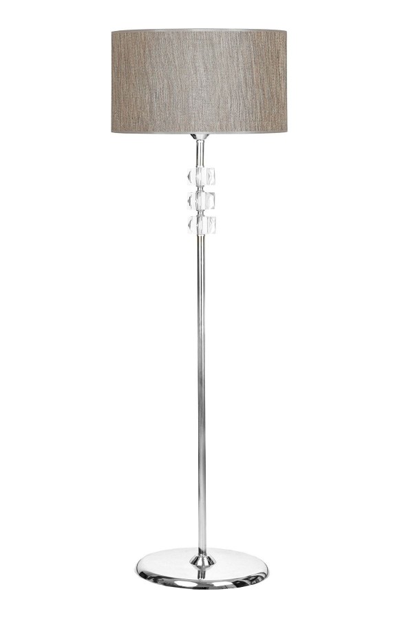 Lille Krom Kaplama Üçlü Kare Kristal Detaylı Metal Lambader - Gri Yaldızlı Lille Krom Kaplama Üçlü Kare Kristal Detaylı Metal Lambader - Gri Yaldızlı
