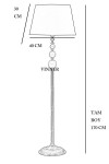 Alfa Eskitme Kaplama Kristal Üçlü Küre Metal Lambader - Beyaz Kırçıl Alfa Eskitme Kaplama Kristal Üçlü Küre Metal Lambader - Beyaz Kırçıl