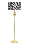Munch Gold Kaplama Metal Burgulu Tek Ayaklı Lambader Zebra Desenli