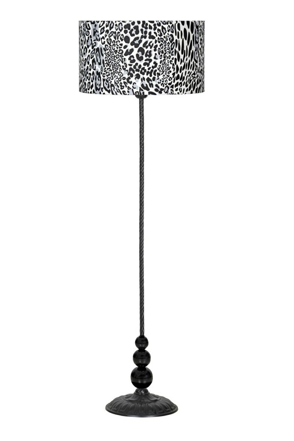 Lima Siyah Kaplama Three Küre Metal Burgulu Lambader - Leopar Desenli Lima Siyah Kaplama Three Küre Metal Burgulu Lambader - Leopar Desenli