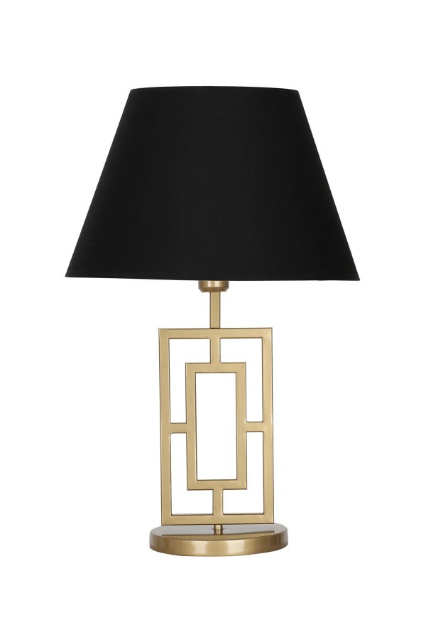 Puglia Eskitme Mat Gold Metal Abajur - Siyah Puglia Eskitme Mat Gold Metal Abajur - Siyah