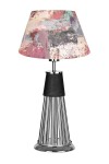 Orleans Krom Kaplama Metal Çubuklu Özel Tasarım Metal Abajur - Red Mixed Desenli Orleans Krom Kaplama Metal Çubuklu Özel Tasarım Metal Abajur - Red Mixed Desenli