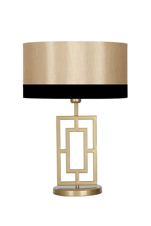 Puglia Eskitme Mat Gold Metal Abajur - Siyah Mataro Puglia Eskitme Mat Gold Metal Abajur - Siyah Mataro