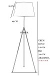 Noa Siyah Kaplama Tripod Boyu Ayarlanabilir Metal Lambader - Hasır Gri Noa Siyah Kaplama Tripod Boyu Ayarlanabilir Metal Lambader - Hasır Gri