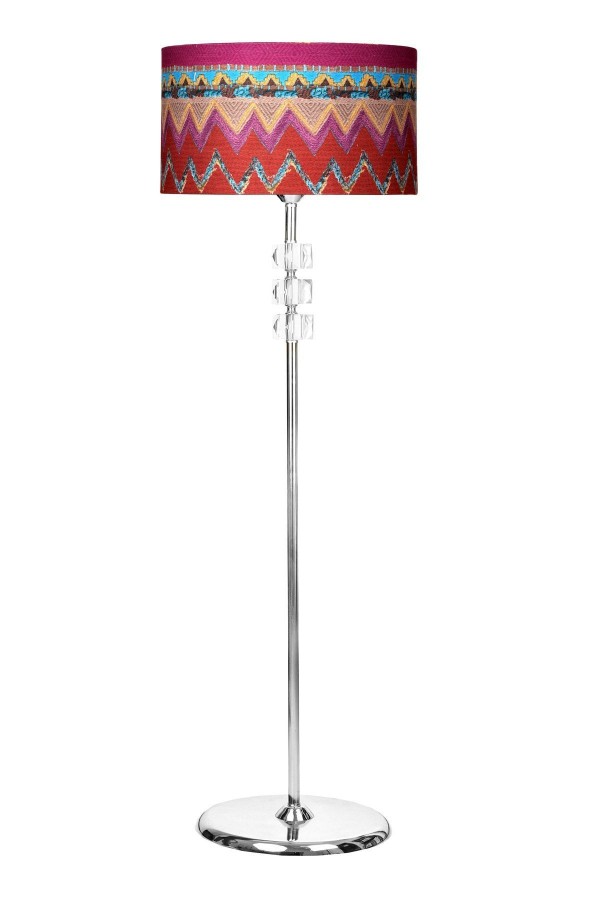 Lille Krom Kaplama Üçlü Kare Kristal Detaylı Metal Lambader - Wawe Desenli Lille Krom Kaplama Üçlü Kare Kristal Detaylı Metal Lambader - Wawe Desenli