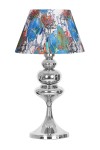 Balance Krom Kaplama Özel Tasarım Metal Abajur - Flowers Desenli Balance Krom Kaplama Özel Tasarım Metal Abajur - Flowers Desenli