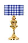 Balance Gold Kaplama Metal Özel Tasarım Abajur - Mavi Beyaz Ekose Balance Gold Kaplama Metal Özel Tasarım Abajur - Mavi Beyaz Ekose