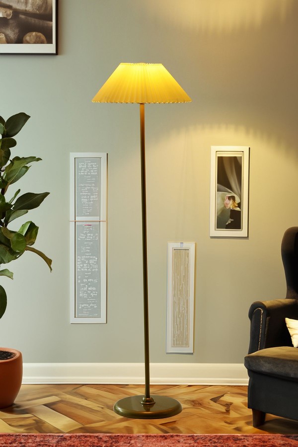 Noa Conic Eskime Mat Gold Metal Lambader - Krem Kırma