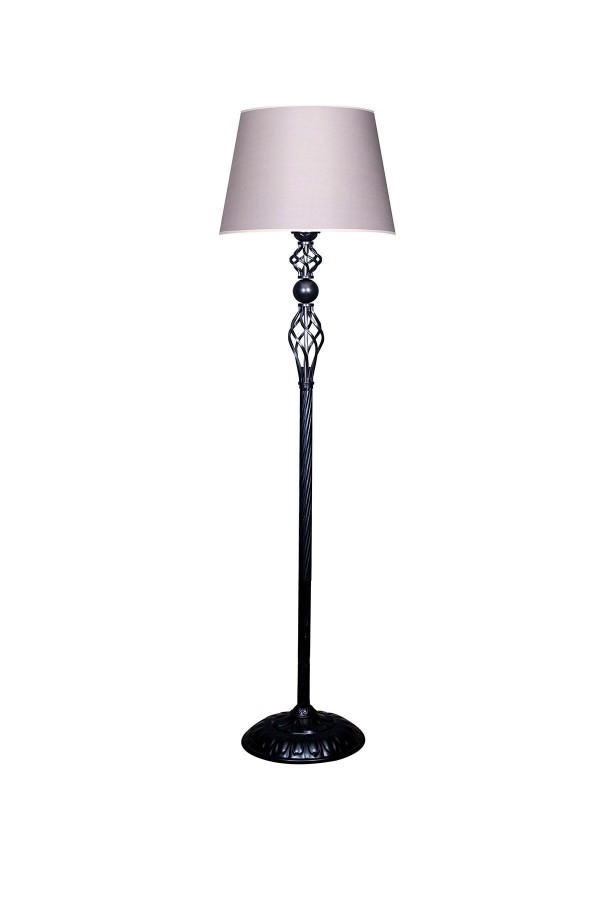 Siyah Kaplama Helezon Paslanmaz Metal Modern Lambader - Gri Kırçıl Siyah Kaplama Helezon Paslanmaz Metal Modern Lambader - Gri Kırçıl