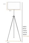 Noa Siyah Kaplama Tripod Boyu Ayarlanabilir Metal Lambader Etnic Desenli Noa Siyah Kaplama Tripod Boyu Ayarlanabilir Metal Lambader Etnic Desenli