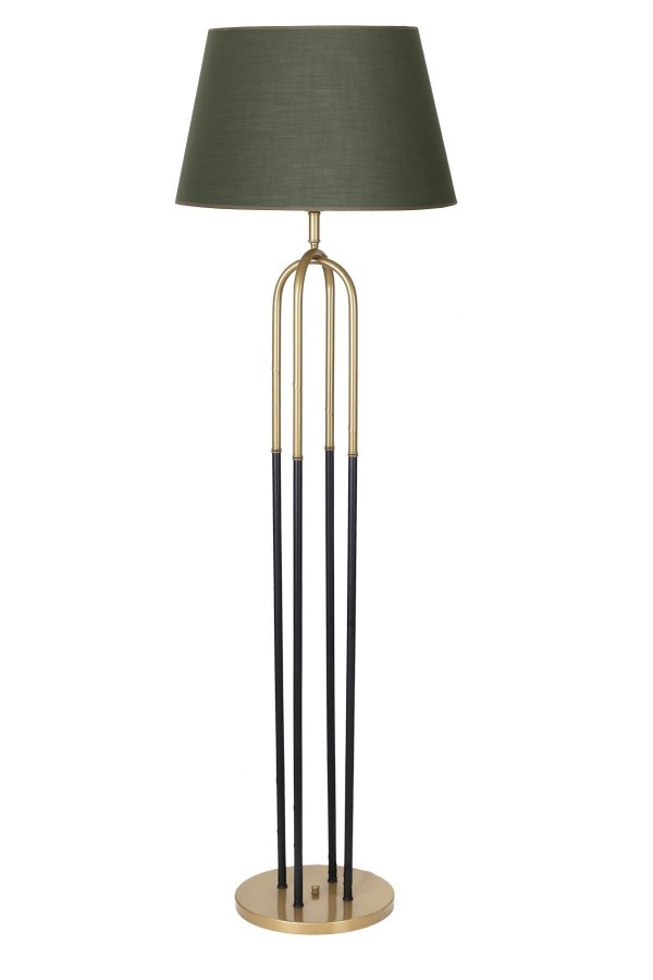 Houston Eskitme  Mat Gold Detaylı Metal Lambader - Haki