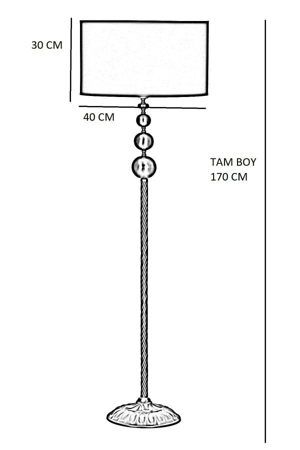 Vega Eskitme Üçlü Küre Tek Ayaklı Metal Lambader - Bej Vega Eskitme Üçlü Küre Tek Ayaklı Metal Lambader - Bej