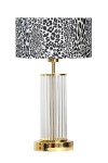 Nuuk Gold Kaplama Detaylı Cam Abajur - Leopar Desenli Nuuk Gold Kaplama Detaylı Cam Abajur - Leopar Desenli