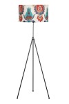 Noa Siyah Kaplama Tripod Boyu Ayarlanabilir Metal Lambader - Lale Desenli Noa Siyah Kaplama Tripod Boyu Ayarlanabilir Metal Lambader - Lale Desenli