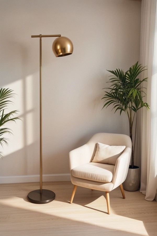 Neo Brass Eskitme Mat Gold Kaplama Metal Lambader