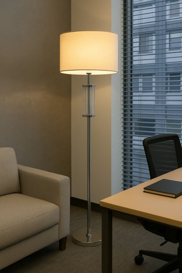 Elora Krom Cam Gövdeli Modern Lambader Elora Krom Cam Gövdeli Modern Lambader