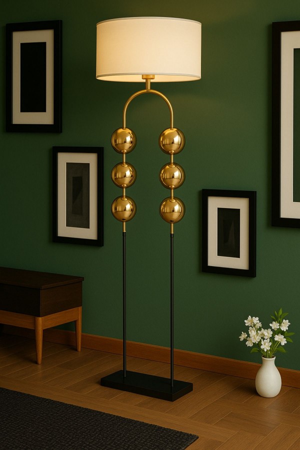 Rustica Modern Metal Lambader – Krom ve Gold Gövdeli Rustica Modern Metal Lambader – Krom ve Gold Gövdeli