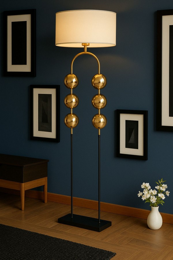 Rustica Modern Metal Lambader – Krom ve Gold Gövdeli Rustica Modern Metal Lambader – Krom ve Gold Gövdeli