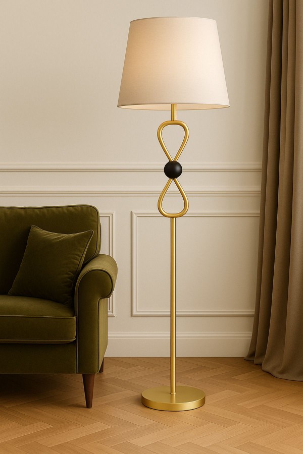 Aurion Eskitme Mat Gold Loop Metal Gövdeli Modern Lambader Aurion Eskitme Mat Gold Loop Metal Gövdeli Modern Lambader