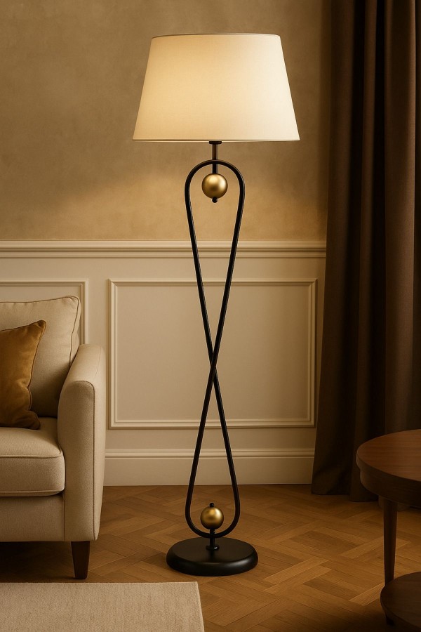 Forever Siyah Gövde Gold Detaylı Modern Lambader