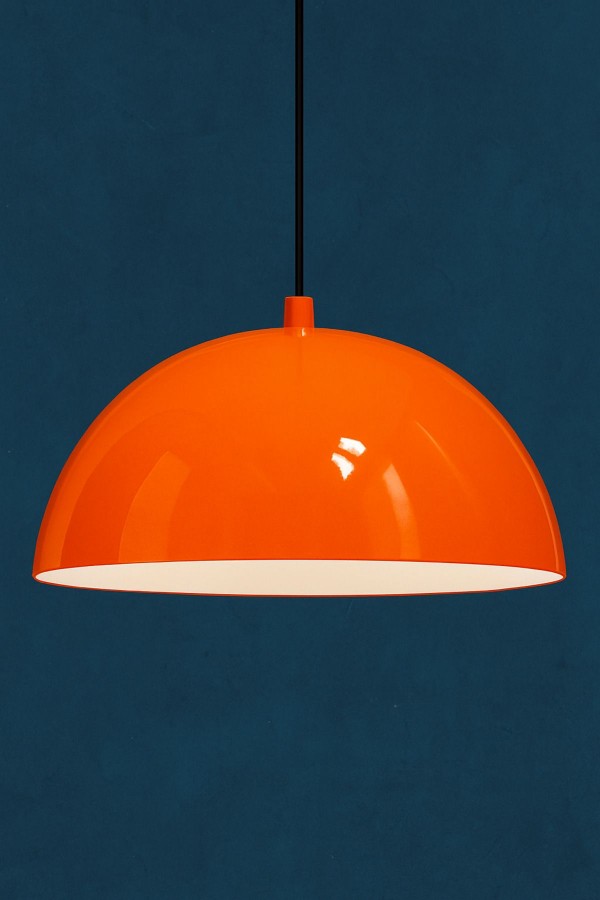 BoldLine Modern Sarkıt Avize – Parlak Turuncu Dome Tasarım, Mutfak Salon Kafe Aydınlatma BoldLine Modern Sarkıt Avize – Parlak Turuncu Dome Tasarım, Mutfak Salon Kafe Aydınlatma