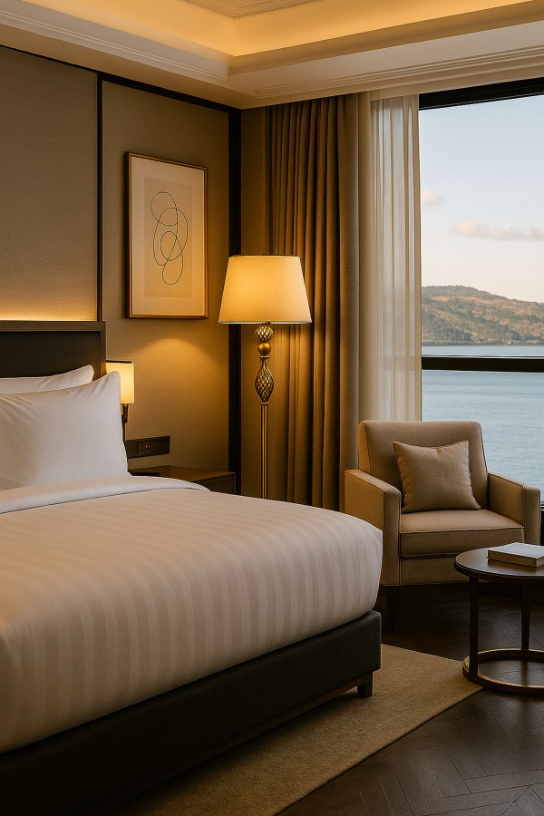 Şelale Eskitme Mat Gold Bej Şapkalı Metal Lambader – Dekoratif Ev Salon Aydınlatması