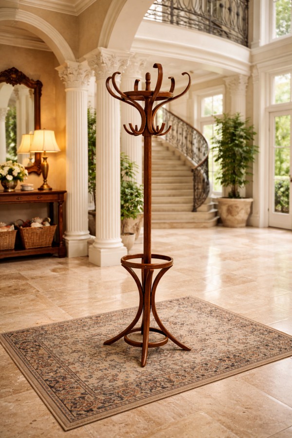 Oak Stand Premium Masif Ahşap Askılık – Antre & Giriş Holü İçin Şık Askı Standı