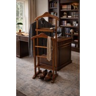 LITA Masif Ceviz Valet Stand | Uşak Standı & Premium Kıyafet Düzenleyici